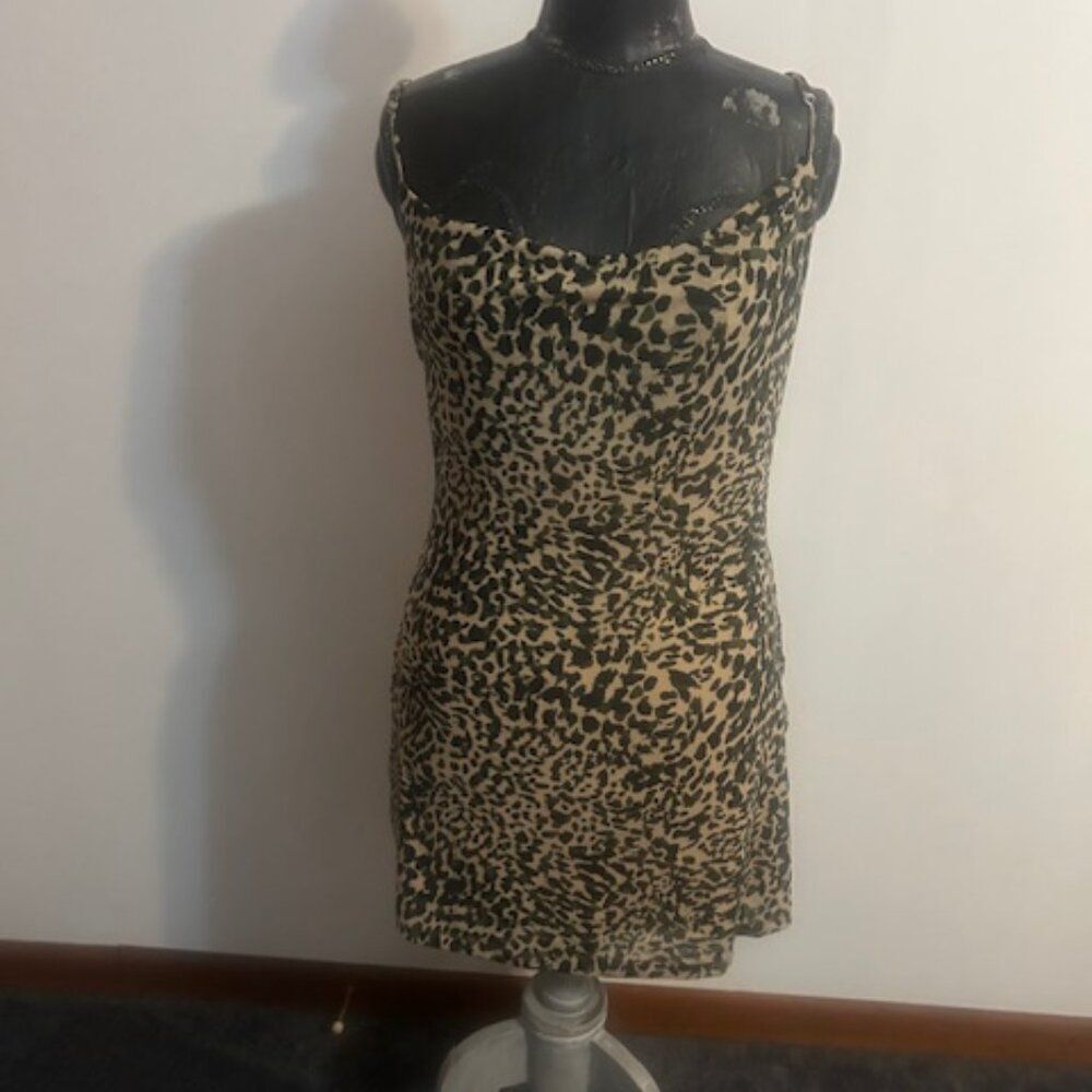 Forever 21 Camouflage/Leopard print bodycon mini dress, size L